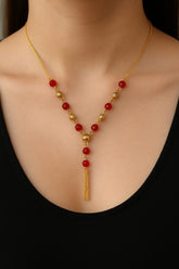 Gold Chain-108 (Maroon)